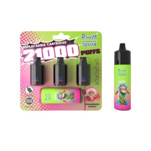 RandM Sunax 21000 Züge Einweg E-zigarette Strawberry Donut 14ml*3
